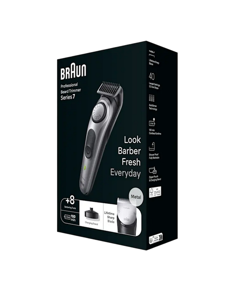 Trimmer pentru bărbați Braun BT7420, Negru | Argintiu