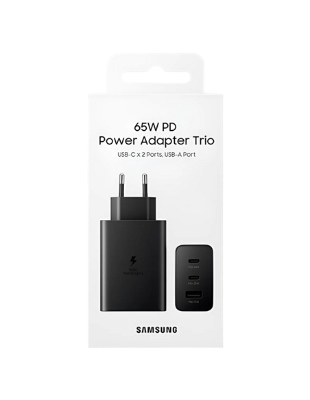 Încărcător Samsung Trio Fast Travel Charger EP-T6530, 65W, Negru