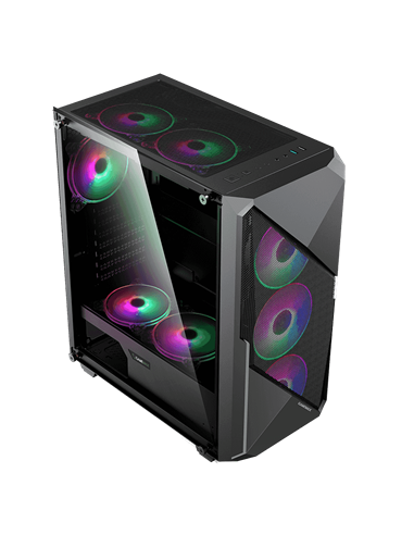 Carcasă PC Gamemax Revolt, Midi-Tower, Fără PSU, Negru