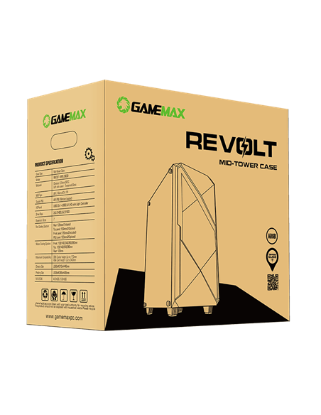 Carcasă PC Gamemax Revolt, Midi-Tower, Fără PSU, Negru