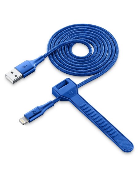 Cablu încărcare și sincronizare Cellularline Satellite MFI, USB Type-A/Lightning, 1m, Albastru