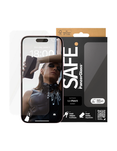 Sticlă de protecție PanzerGlass SAFE. UWF for iPhone 15 , Transparent