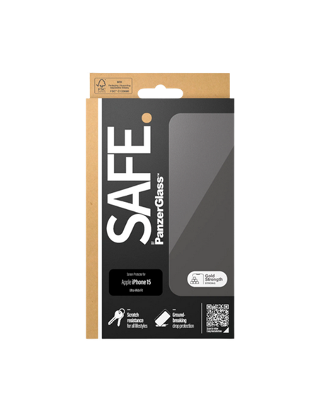 Sticlă de protecție PanzerGlass SAFE. UWF for iPhone 15 , Transparent