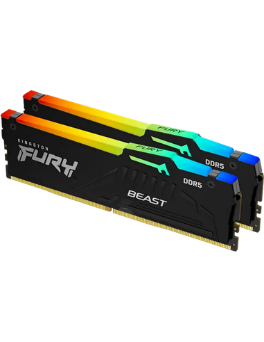 Memorie RAM Kingston FURY Beast RGB, DDR5 SDRAM, 6000 MHz, 32GB, KF560C36BBE2AK2-32