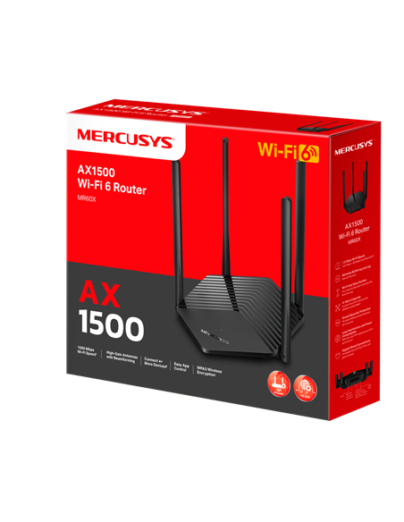 Беспроводной маршрутизатор MERCUSYS MR60X, Чёрный