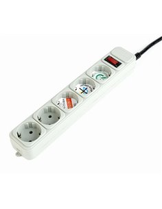 Prelungitor electric Gembird GMB SPG3-B-6C, 5 Prize, 1,8 m, Alb 2