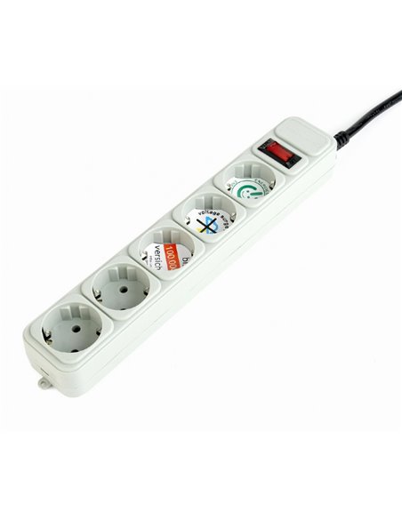 Prelungitor electric Gembird GMB SPG3-B-6C, 5 Prize, 1,8 m, Alb