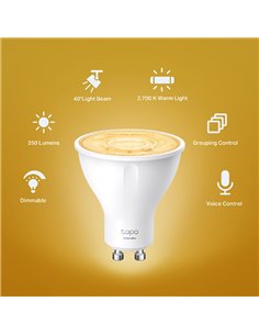 Bec cu LED TP-LINK Tapo L610, GU10, Alb 2