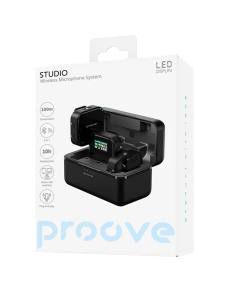 Портативный записывающий микрофон Proove Studio, Беспроводной, Черный