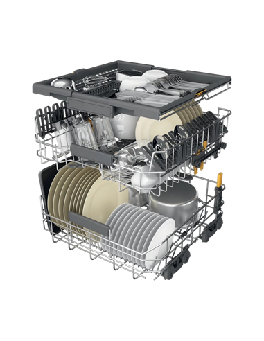 Mașină de spălat vase Whirlpool W7F HP33 X, Oțel inoxidabil