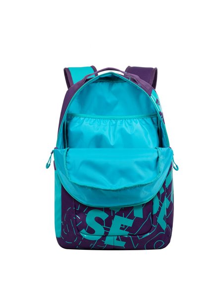 Rucsac zilnic RivaCase Heide, 15.6", Poliester, Violet/Acvamarin