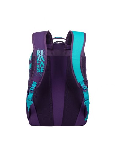 Rucsac zilnic RivaCase Heide, 15.6", Poliester, Violet/Acvamarin