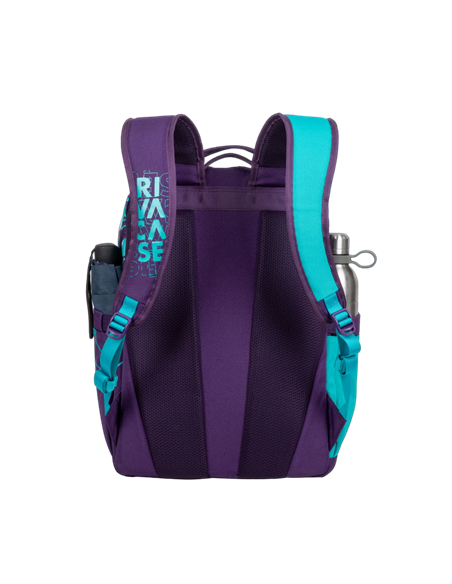 Rucsac zilnic RivaCase Heide, 15.6", Poliester, Violet/Acvamarin