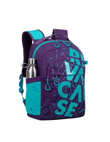 Rucsac zilnic RivaCase Heide, 15.6", Poliester, Violet/Acvamarin