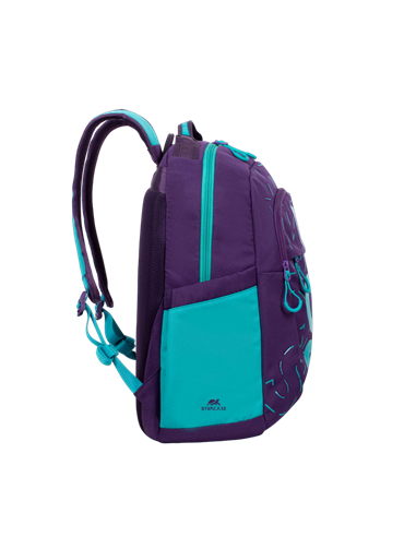 Rucsac zilnic RivaCase Heide, 15.6", Poliester, Violet/Acvamarin