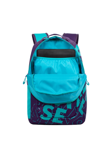 Rucsac zilnic RivaCase Heide, 15.6", Poliester, Violet/Acvamarin