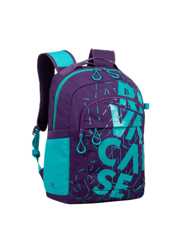 Rucsac zilnic RivaCase Heide, 15.6", Poliester, Violet/Acvamarin