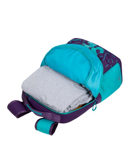 Rucsac zilnic RivaCase Heide, 15.6", Poliester, Violet/Acvamarin