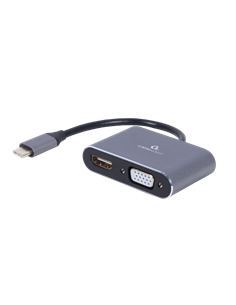 Adaptor Video Cablexpert A-USB3C-HDMIVGA-01, USB Type-C - VGA, HDMI, Gri