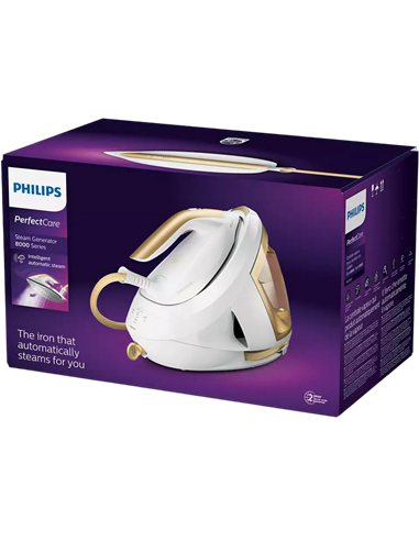 Утюг с парогенератором Philips PSG8040/60, 2700Вт, Белый | Золотистый