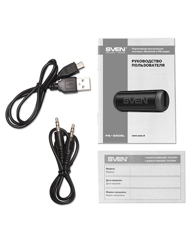 Портативная колонка SVEN PS-250BL, Чёрный