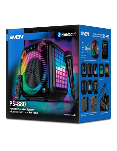 Портативная колонка SVEN PS-880, Чёрный