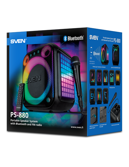 Портативная колонка SVEN PS-880, Чёрный