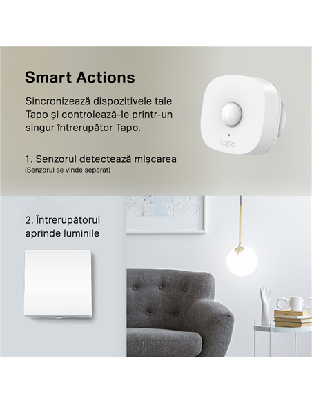 Comutator inteligent de lumină TP-LINK Tapo S210, Alb