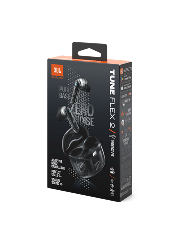 Наушники JBL Tune Flex 2 Ghost, Чёрный