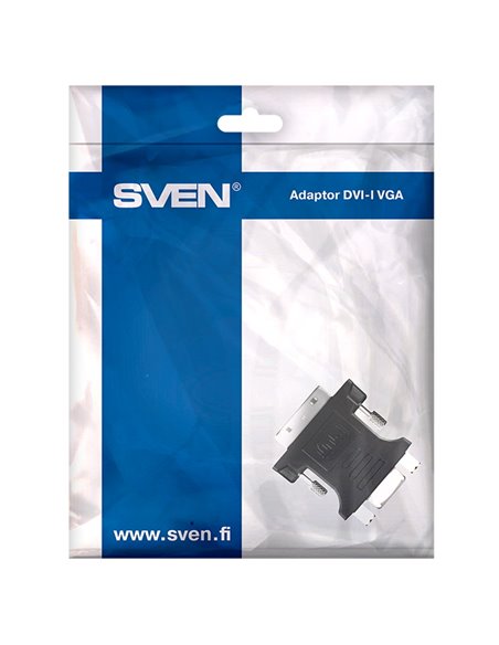 Adaptor Video SVEN SV-015534, DVI-I (M) - VGA D-Sub (F), Negru