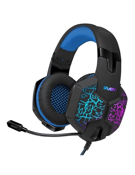 Căști gaming SVEN AP-U980MV, Cu fir, Negru/Albastru
