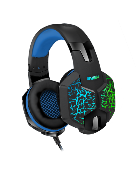Căști gaming SVEN AP-U980MV, Cu fir, Negru/Albastru