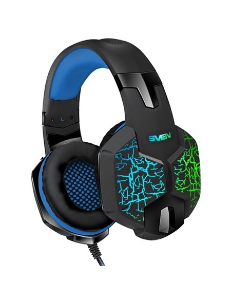 Игровая Гарнитура SVEN AP-U980MV, Проводной аналоговый, Чё/рный/Синий