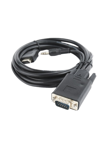 Cablu Video Cablexpert A-HDMI-VGA-03-6, HDMI (M) - VGA D-Sub + 3.5 mm Jack, 1,8m, Negru