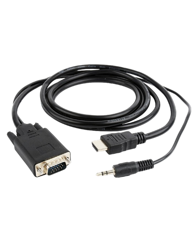 Видео кабель Cablexpert A-HDMI-VGA-03-6, HDMI (M) - VGA D-Sub + 3.5 mm Jack, 1,8м, Чёрный