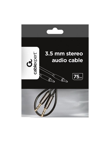 Audio Adaptor Cablexpert CCAP-444-0.75M, 3.5mm 3-pin (M) - 3.5mm 3-pin (M), 0,75m, Negru