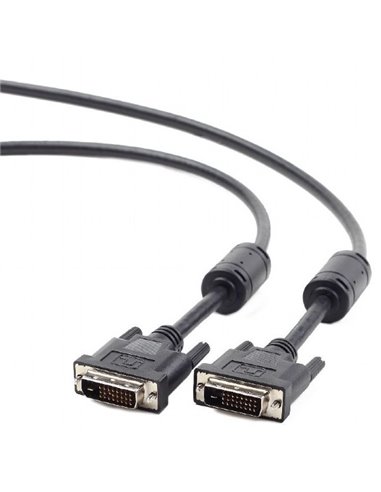 Видео кабель Cablexpert CC-DVI2-BK-6, DVI-D (M) - DVI-D (M), 1,8м, Чёрный