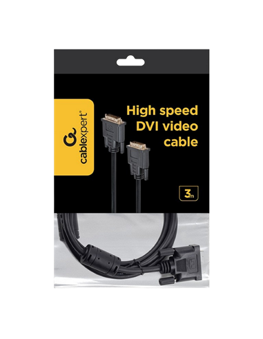 Cablu Video Cablexpert CC-DVI2-BK-10, DVI-D (M) - DVI-D (M), 3m, Negru