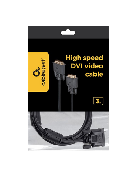 Cablu Video Cablexpert CC-DVI2-BK-10, DVI-D (M) - DVI-D (M), 3m, Negru
