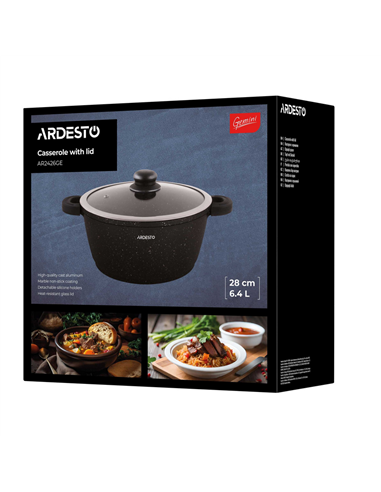 Кастрюля Ardesto AR2426GE, 6,4л, 28см, Чёрный
