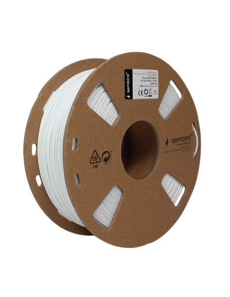 Нить для 3D-принтера Gembird 3DP-PLA-FL-01-W, PLA, Белый, 1.75 мм, 1кг