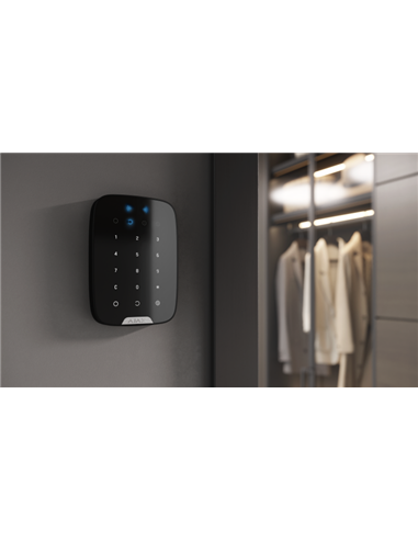 Tastatură tactilă fără fir Ajax KeyPad Plus, Negru
