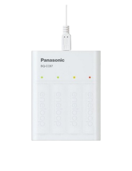 Încărcător Acumulatori Panasonic BQ-CC87USB, Alb