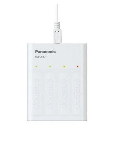Încărcător Acumulatori Panasonic BQ-CC87USB, Alb