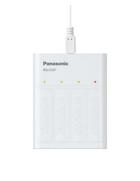 Încărcător Acumulatori Panasonic BQ-CC87USB, Alb