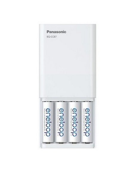 Încărcător Acumulatori Panasonic BQ-CC87USB, Alb
