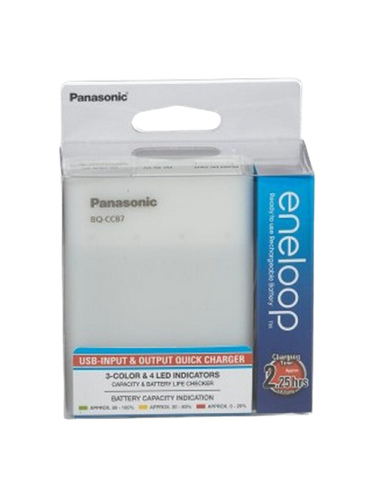 Încărcător Acumulatori Panasonic BQ-CC87USB, Alb