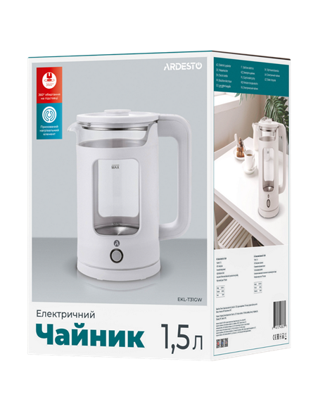 Электрочайник Ardesto EKL-T31GW, Белый