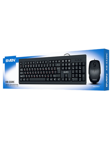 Set Tastatură + Mouse SVEN KB-S320C, Cu fir, Negru