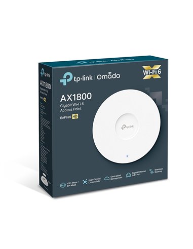 Wi-Fi AX Dual Band Access Point TP-LINK "EAP620 HD", 1775Mbps, MU-MIMO, Gbit Ports, Omada, PoE, 1000+ Concurrent Clients